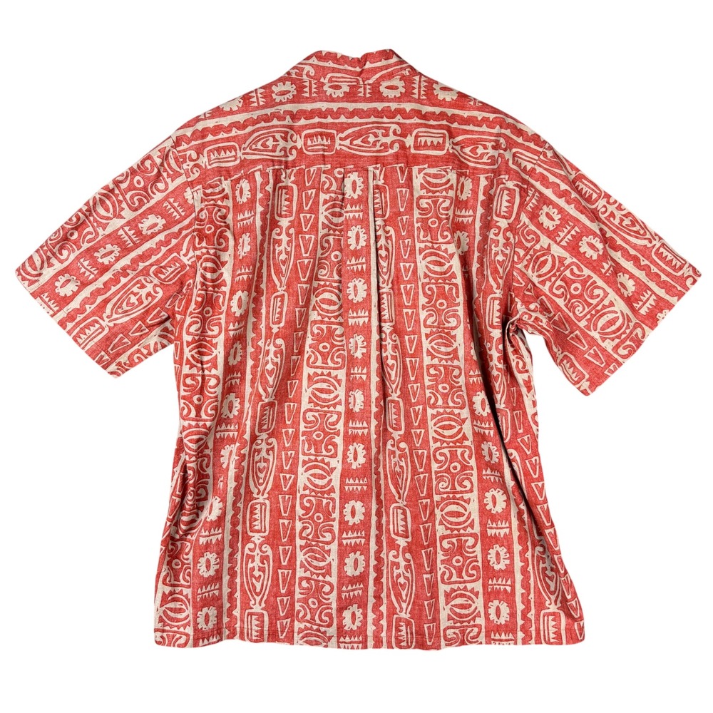 Tori Richard Mens XL Red Tribal Geometric Cotton Hawaiian Aloha Shirt 0500R 5506 - Picture 3 of 9